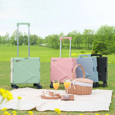 6 Roda Mendaki Keranjang Belanja Plastik Dengan Kursi Mini Folding Hand Luggage Cars