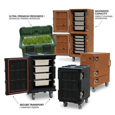 Rotomolded Food Carrier 95L Kelas Militer Terisolasi Food Pan Transport Box Heavy-Duty GN Pan Carrier