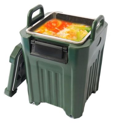 Drop-In 25L Insulated Food Pan Carrier Ringan Rotomolded GN Pan Transport Box untuk Katering Kecil