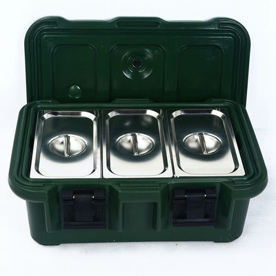 Pintu yang bisa dilepas 33L Pan makanan terisolasi Pengangkut Retensi diperpanjang Rotomolded GN Pan Transport Box