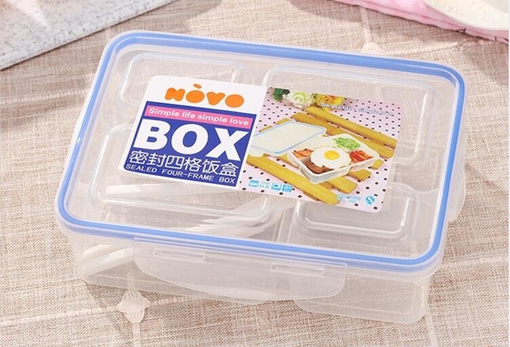 Food Grade PP Wadah Makan Siang Plastik yang Dapat Digunakan Kembali Pembagi Lucu Portabel Ringan