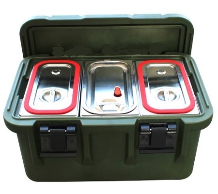 33L Kontainer Transportasi Makanan Terisolasi GN Pan Dengan Seal Carrier