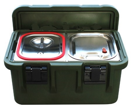 33L Kontainer Transportasi Makanan Terisolasi GN Pan Dengan Seal Carrier