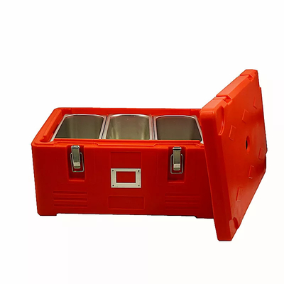 30L Top Loading PE Insulated Food Thermo Box Dengan Stainless Steel Inner GN Pan