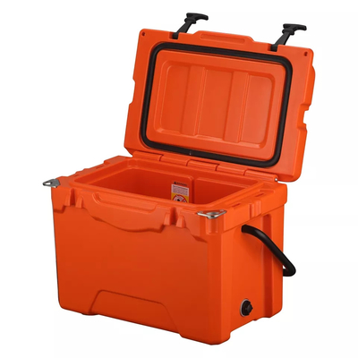 Pengiriman Portabel Ice Chest Rotomoulded Produk Rolling Transport Cooler Box 25L