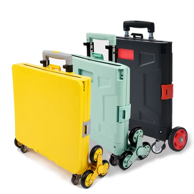 6 Roda Mendaki Keranjang Belanja Plastik Dengan Kursi Mini Folding Hand Luggage Cars