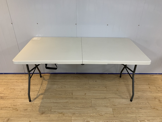White Blow Moulded Portable Plastic Folding Table Chair Outdoor Stable 8ft 240cm
