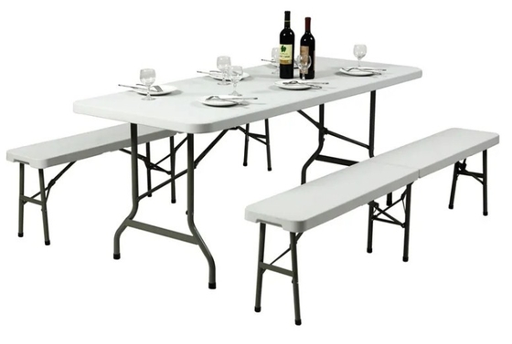 Outdoor Portable Camping Meja Makan Pesta Taman Meja Lipat
