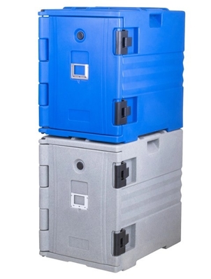 Blue Insulated Food Pan Carrier Dengan Genggam Nylon Kapasitas 90L Untuk Transportasi Mudah