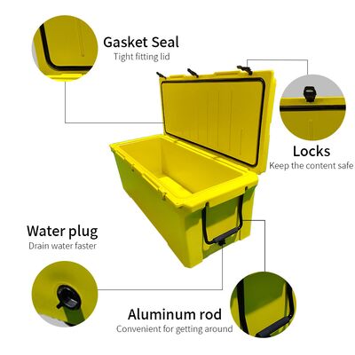 240QT Kotak Pendingin Rotomolded Besar   Heavy Duty Outdoor Ice Chest untuk memancing & perjalanan
