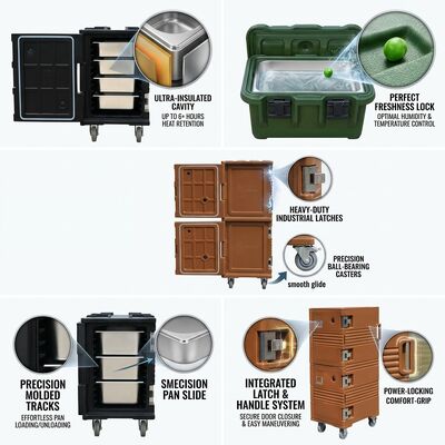 Kotak Pengiriman Makanan Terisolasi 72L Kontainer Transportasi Termal Rotomolded dengan Sistem Tutup Buktinya