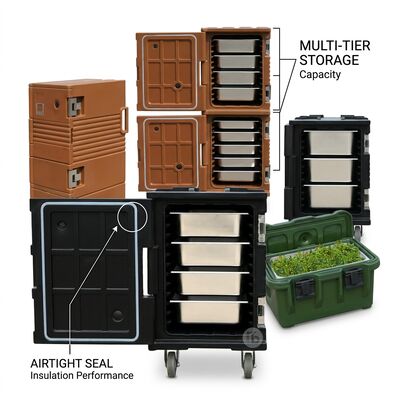 Isolated Cater Box 28L Compact Rotomolded Catering Box Container Makanan Thermal Delivery Box