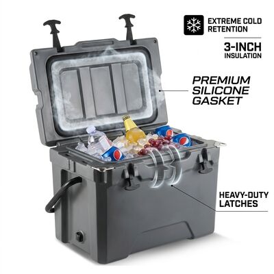 Roda 80L Rotomolded Cooler Box Heavy Duty Ice Chest Long Ice Retention Menarik Genggam Perikanan