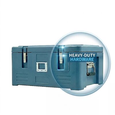Front Loading 75L terisolasi Food Pan Carrier Double Door Roda Catering Hot Food Transport Box