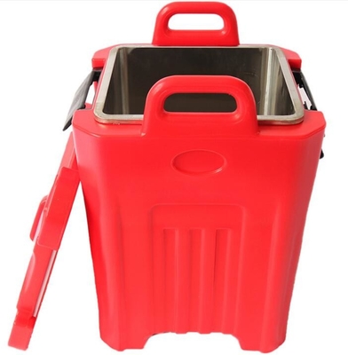 Tangki Stainless Steel Pembawa Sup 50L Terisolasi Dengan Empat Roda