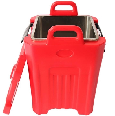 Tangki Stainless Steel Pembawa Sup 50L Terisolasi Dengan Empat Roda