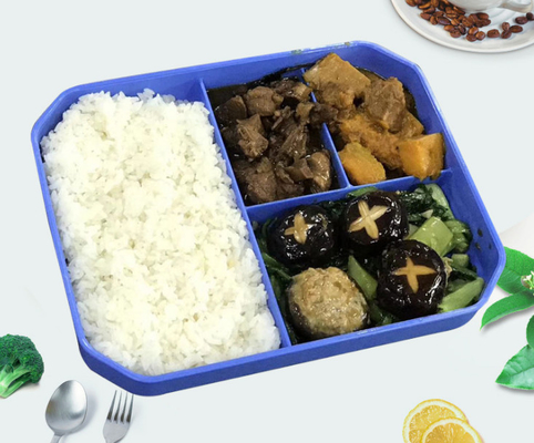 Nampan Makan Siang Plastik Anak-anak yang Dapat Digunakan Kembali Untuk Katering Grup Sosial