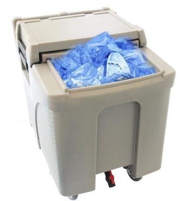 Food Grade LLDPE 125L Komersial Ice Caddy On Wheels