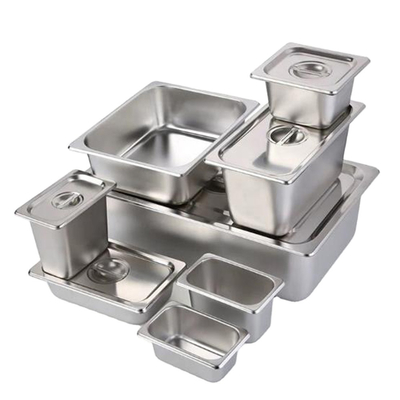 US Style GN2/1 GN2/3 SS Food Pan Konduktivitas Panas Unggul