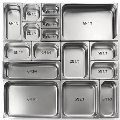 201 304 Panci Makanan Stainless Steel 1/1 1/2 1/3 1/4 1/6 Panci GN