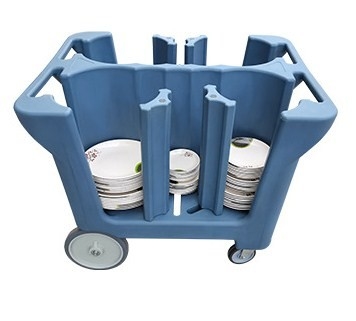 NSF Mobile Dish Caddy Cart Dengan Pegangan Ganda Pembagi