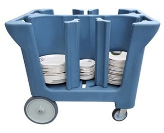 NSF Mobile Dish Caddy Cart Dengan Pegangan Ganda Pembagi
