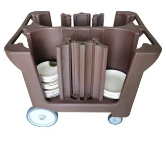 Restaurant Adjustable Dish Caddy Storage Cart Trolley Peralatan Makan