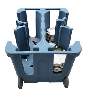 Restaurant Adjustable Dish Caddy Storage Cart Trolley Peralatan Makan