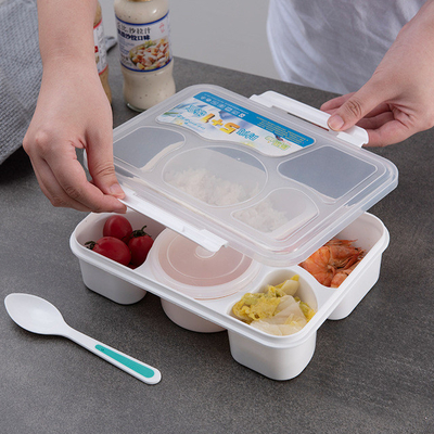 1170ml Wadah Makan Siang Plastik yang Dapat Digunakan Kembali Dengan Cangkir Air Sup