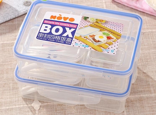 Food Grade PP Wadah Makan Siang Plastik yang Dapat Digunakan Kembali Pembagi Lucu Portabel Ringan
