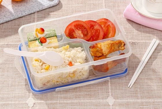 Food Grade PP Wadah Makan Siang Plastik yang Dapat Digunakan Kembali Pembagi Lucu Portabel Ringan