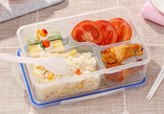 Food Grade PP Wadah Makan Siang Plastik yang Dapat Digunakan Kembali Pembagi Lucu Portabel Ringan