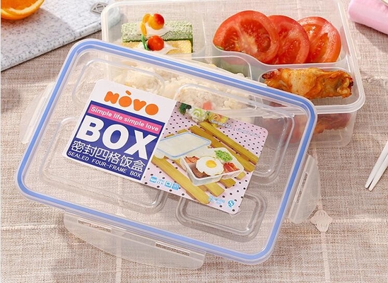 Food Grade PP Wadah Makan Siang Plastik yang Dapat Digunakan Kembali Pembagi Lucu Portabel Ringan