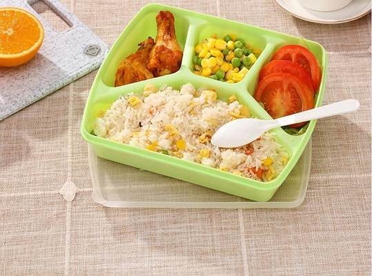1280ml Kotak Makan Siang Bento yang Dapat Digunakan Kembali 4 Kompartemen