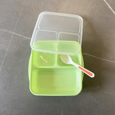 Kotak Makan Siang Bento PP 3 Kompartemen yang dapat digunakan kembali 1000ml