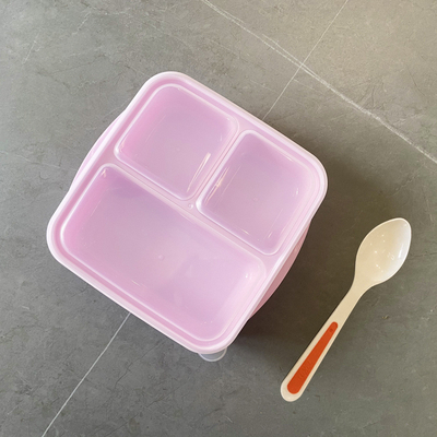 Kotak Makan Siang Bento PP 3 Kompartemen yang dapat digunakan kembali 1000ml